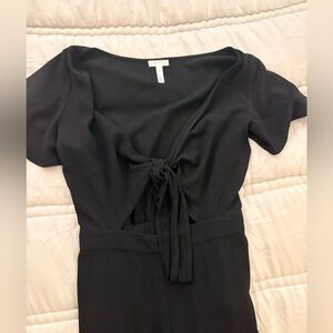 Leith tie front black jumpsuit, size small